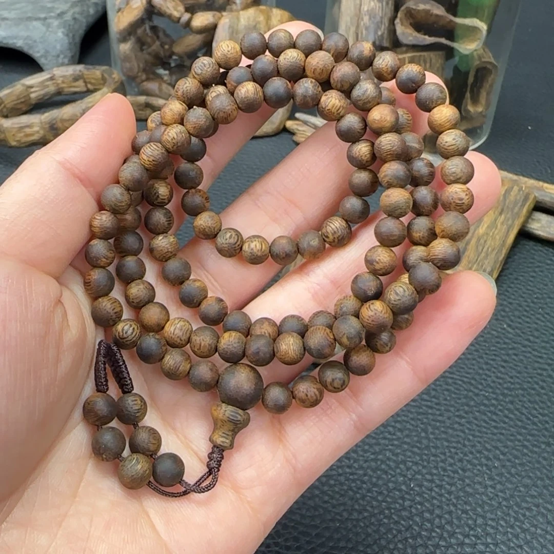沉香沉香碎屑幸****?奇楠淳化老料念珠0.6-14