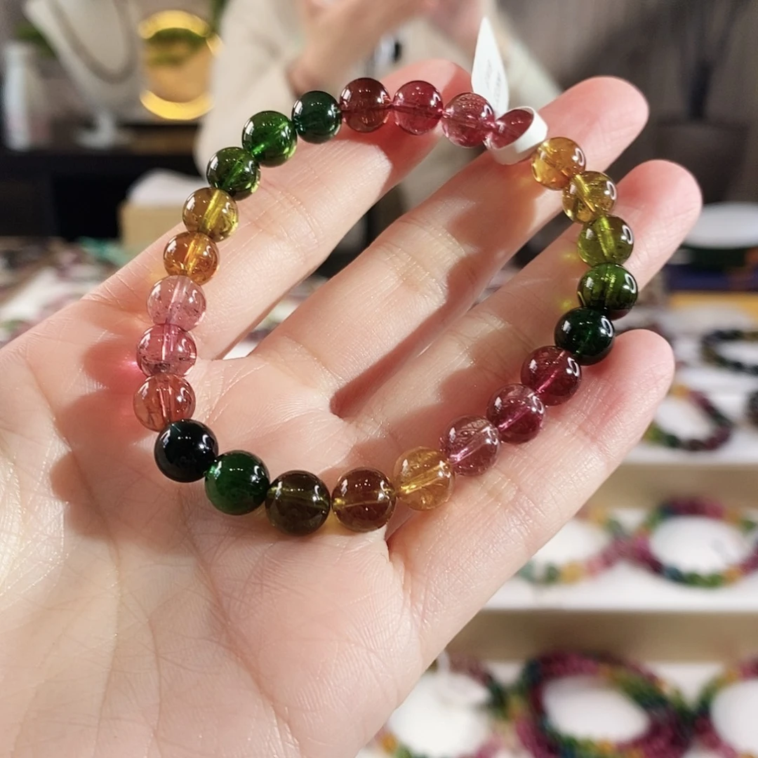 碧玺手串未镶嵌G2418单圈颜色微差