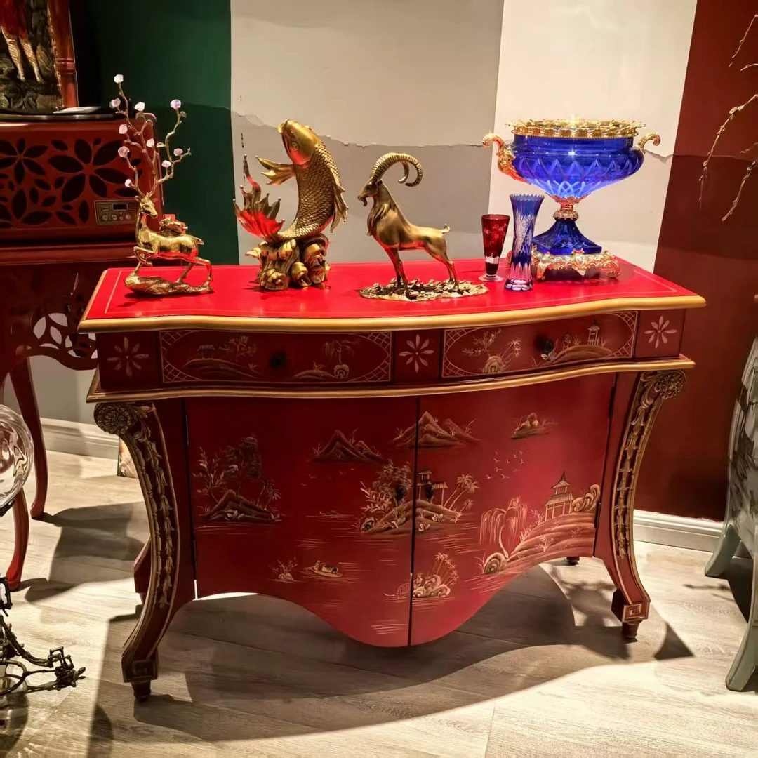 【欧美外单】红色牛肚柜