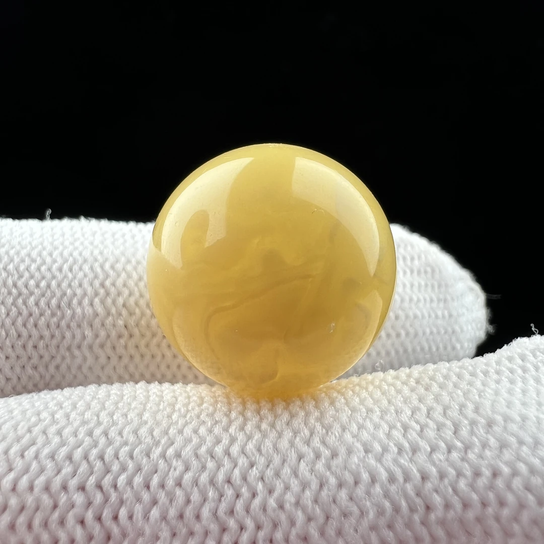 A9896天然原矿蜜蜡 圆珠 16.4mm支持复检