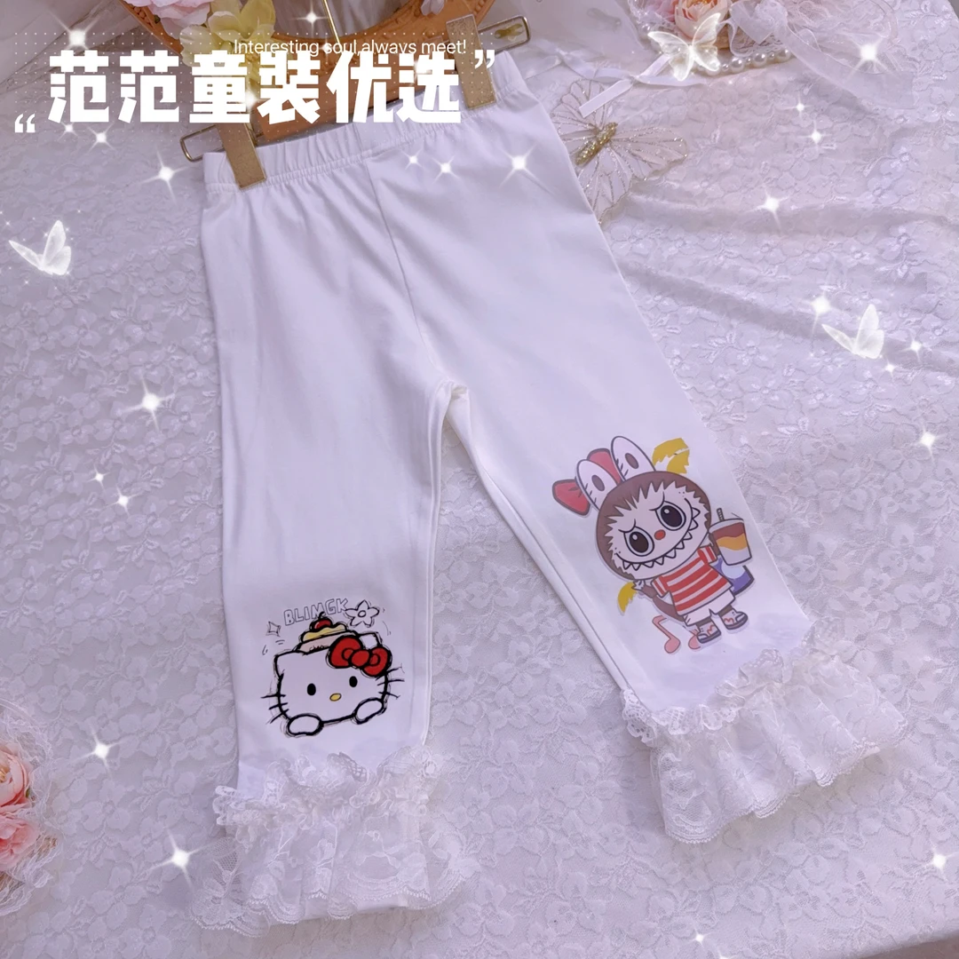 【范范童装优选】女童轻奢小清新【kt拉布布】春夏7分裤25218