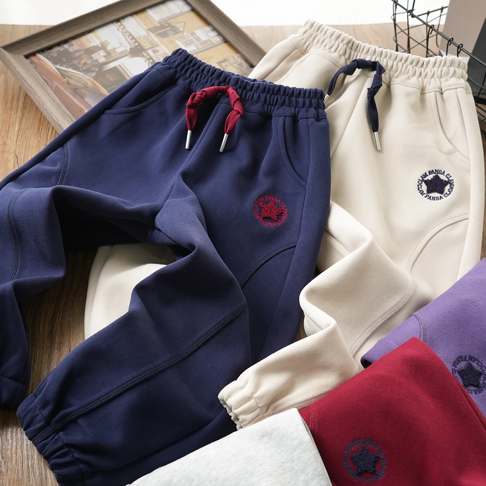 儿童春秋五星刺绣拼接休闲运动裤中大童百搭裤子卫裤GP2002