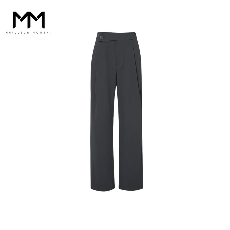 MM麦檬宽松百搭高腰直筒阔腿休闲裤5G7952311