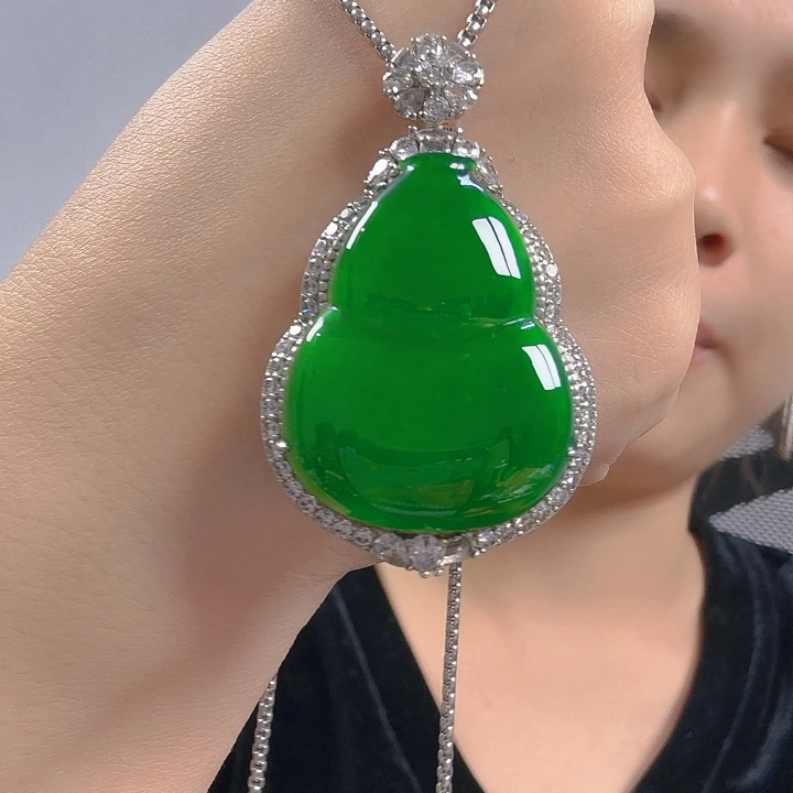 福***翡翠银S925镶嵌吊坠(不含链)