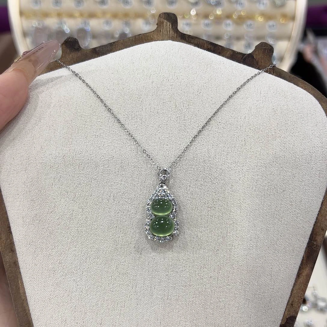 白***狐岫玉银S925镶嵌吊坠(赠链)