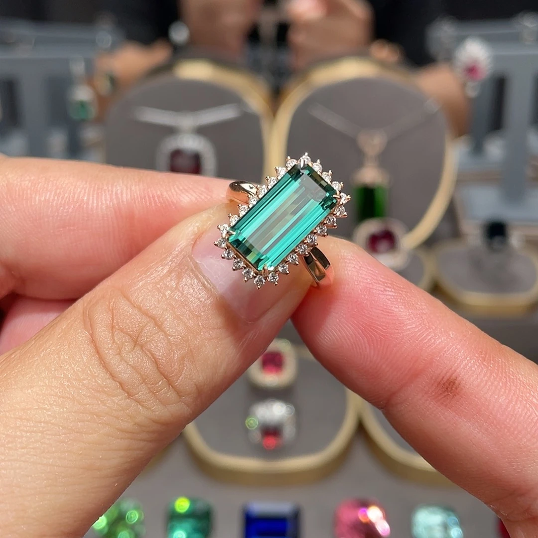 碧玺戒指18K金镶嵌5.73ct