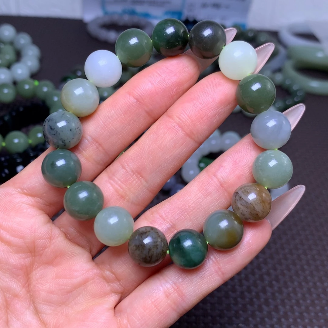 和田玉未镶嵌手串卡12