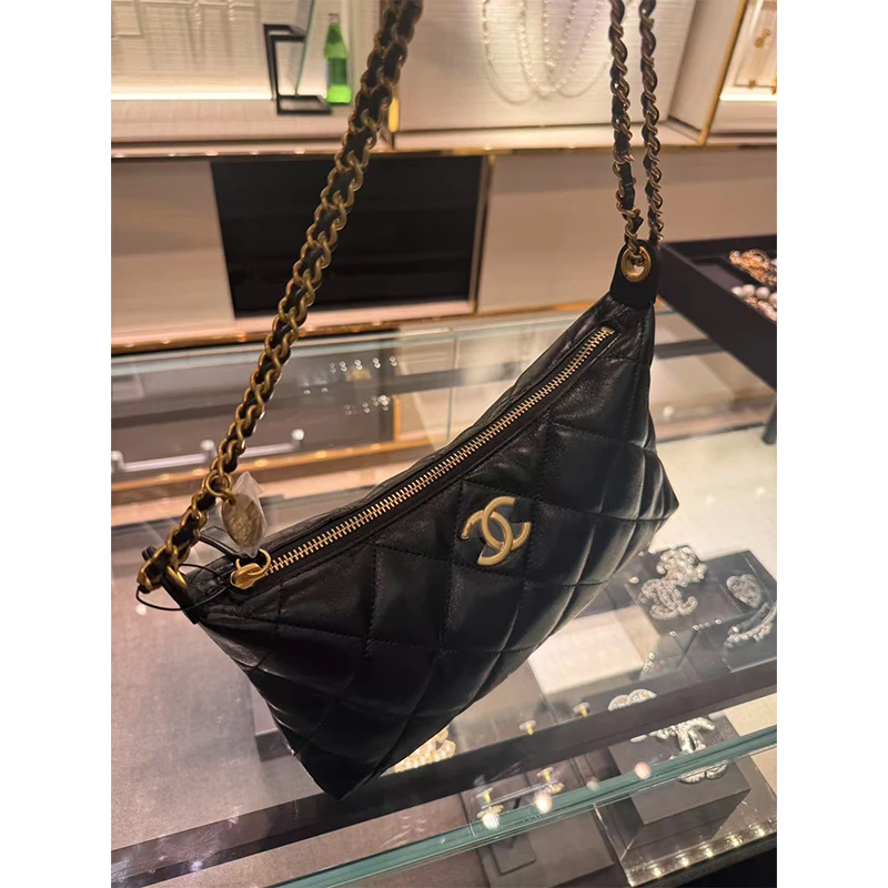 未使用 Chanel/香奈儿 25s双链条圆牌腋下包