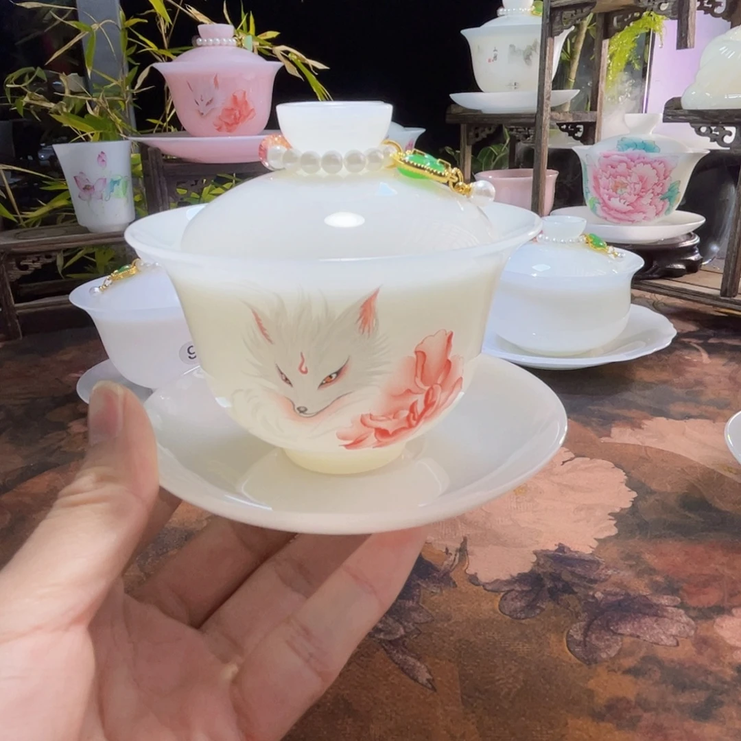 冰晶璞玉釉烧九尾狐仙150ml