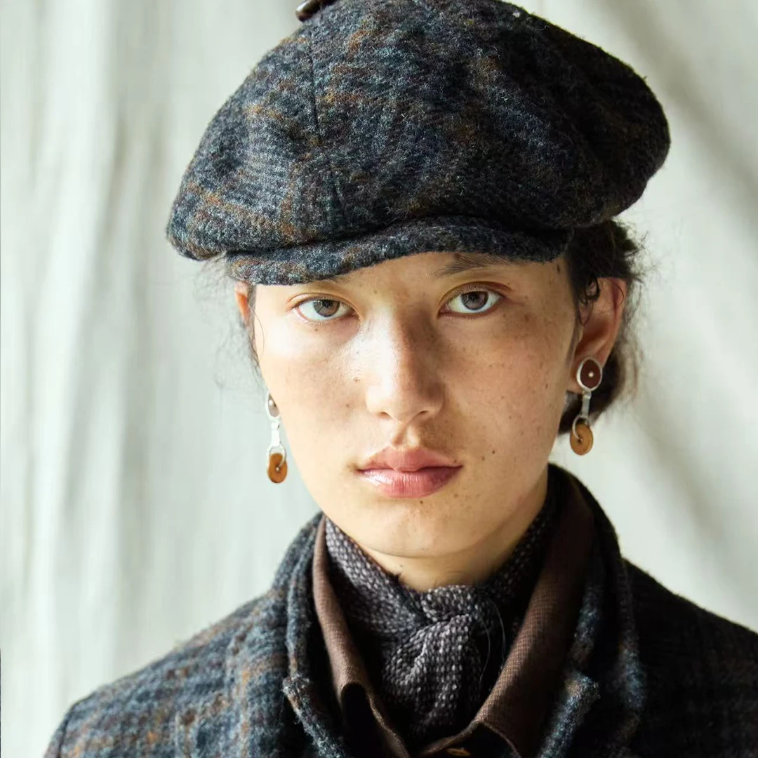 左岸迷香 Z25FW0003 布衣分享羊毛混纺配饰帽子 原创秋冬贝雷帽