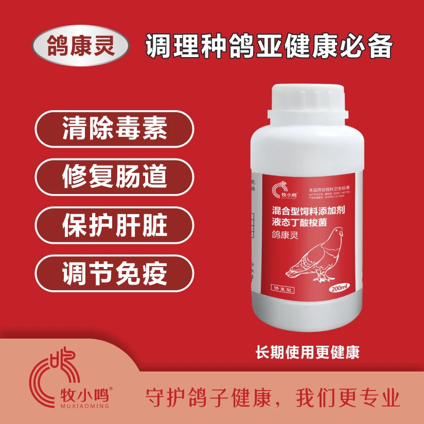 牧小鸣鸽康灵鸽子亚健康赛鸽种鸽水便饲料便清除毒素修复组织损伤