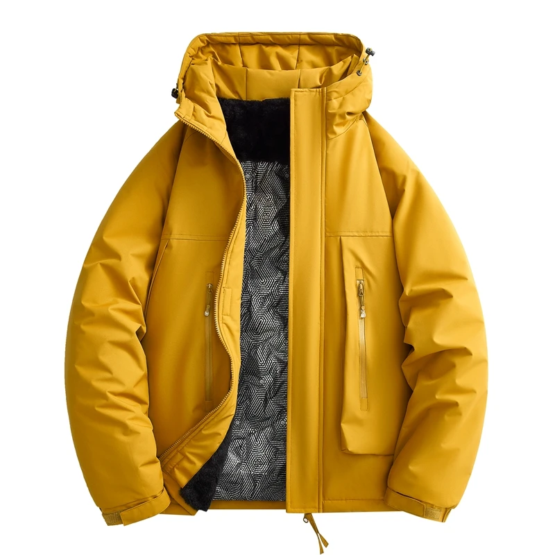 【90绒+仿生兔毛】冬季户外防水防风冲锋羽绒服登山棉服外套16888