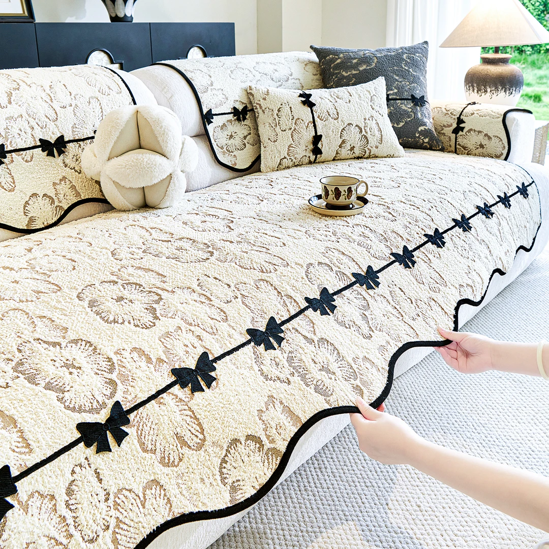 洱峰半边绒沙发垫秋冬季轻奢高级感防滑加厚毛绒2025新款盖布