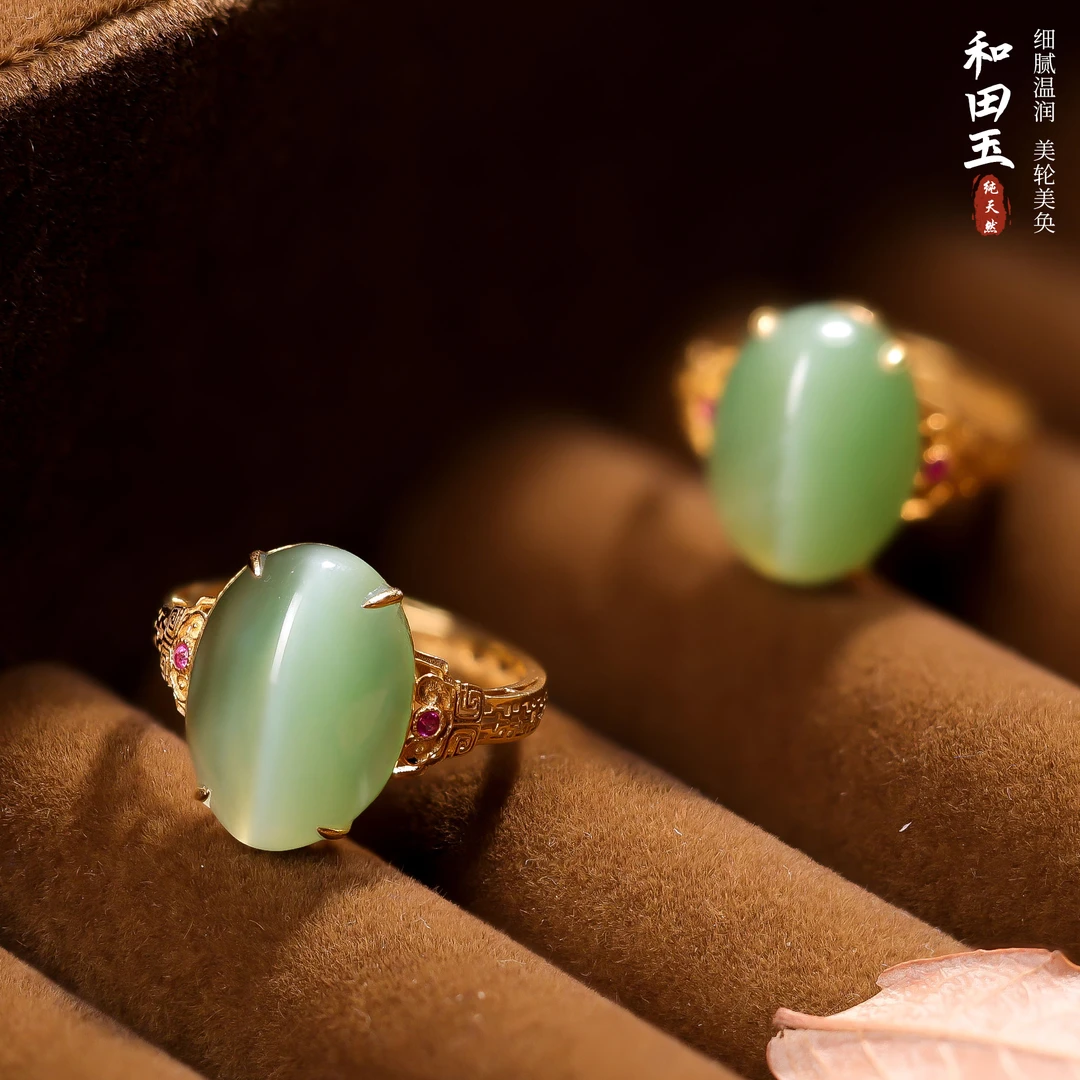 【李哥推荐】18k金和田玉戒指@ZP50114053@多样性发一