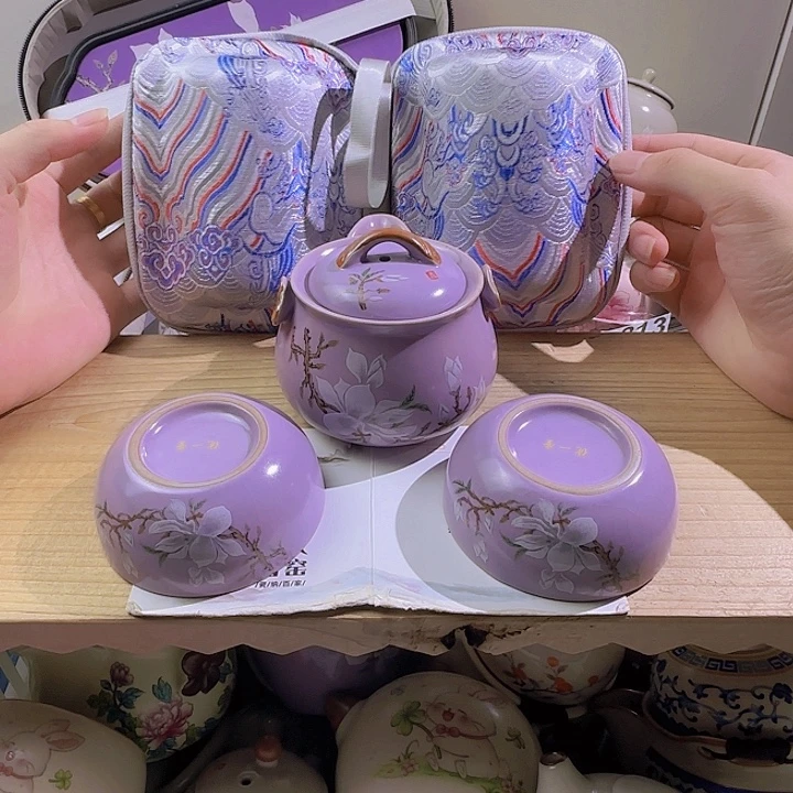 颜瓷茶器直播链接紫汝玉兰宝瓶套装