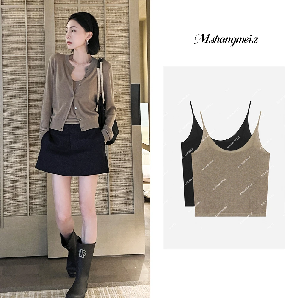 M.SHANGMEI.Z/沐熙【柔光吊带】美大哥舒适软滑通勤吊带背心X062594