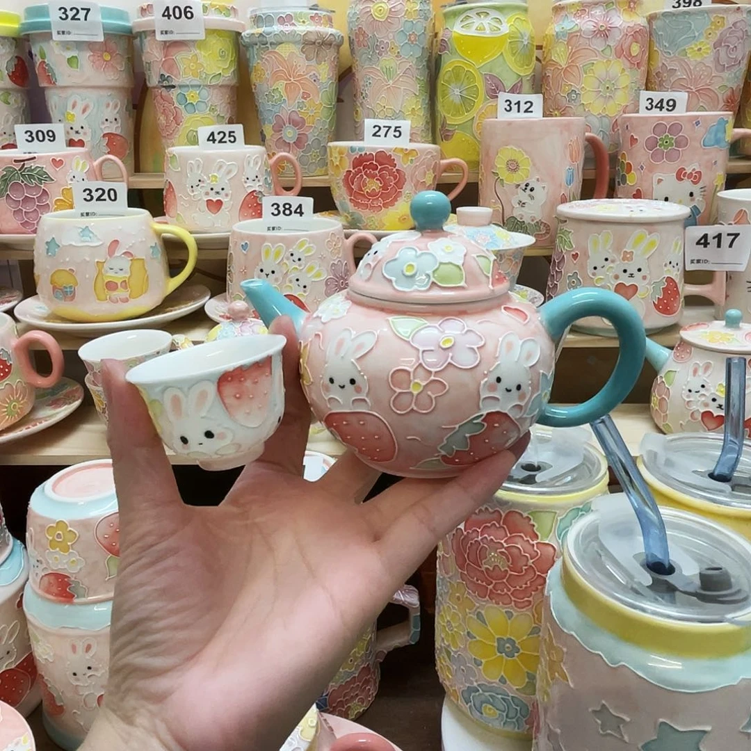 瓷片微瑕玉泥茶壶套装20号