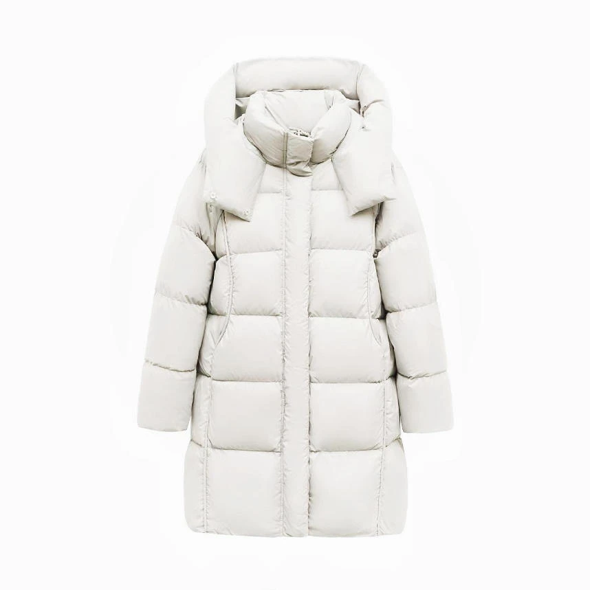 【90鸭绒】【现货+运费险】零动感泡芙中长款加厚保暖连帽冬季羽绒服