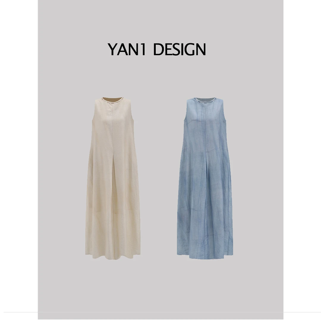 Yan1Design/妍妍【高智女性】高级度假封无袖背心裙宽松连衣裙