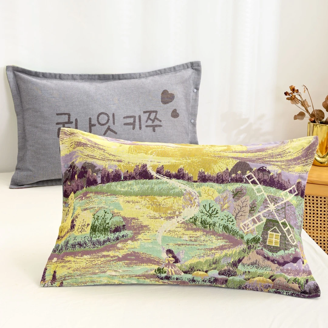 TuLa（枕套）高档家用透气成人幼儿园全棉纯棉A类高端枕套一对装