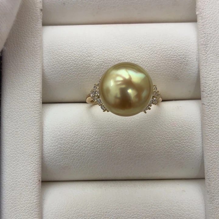 戒指银S925镶嵌海水珍珠