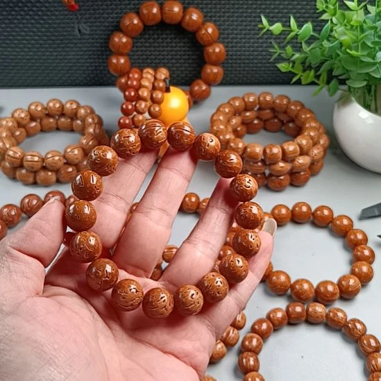 石***转桃核手串铁籽密纹满花13