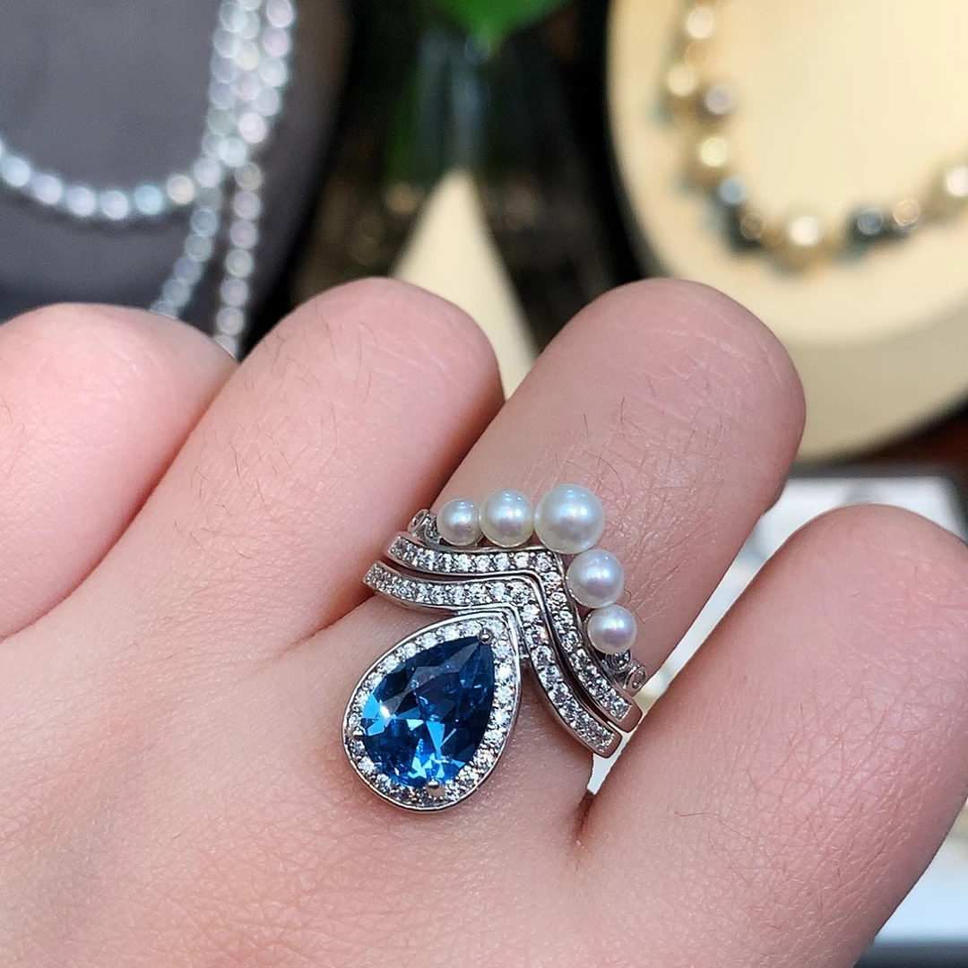 淡水珍珠戒指银S925镶嵌