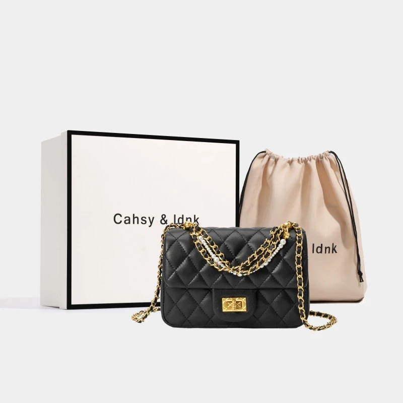 真皮质感小香风菱格链条包高级感包包女士2025新款真皮单肩斜挎包