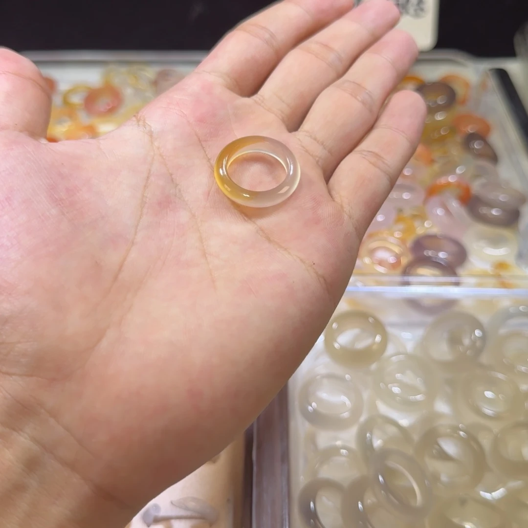 玛瑙/玉髓戒指未镶嵌17号港12