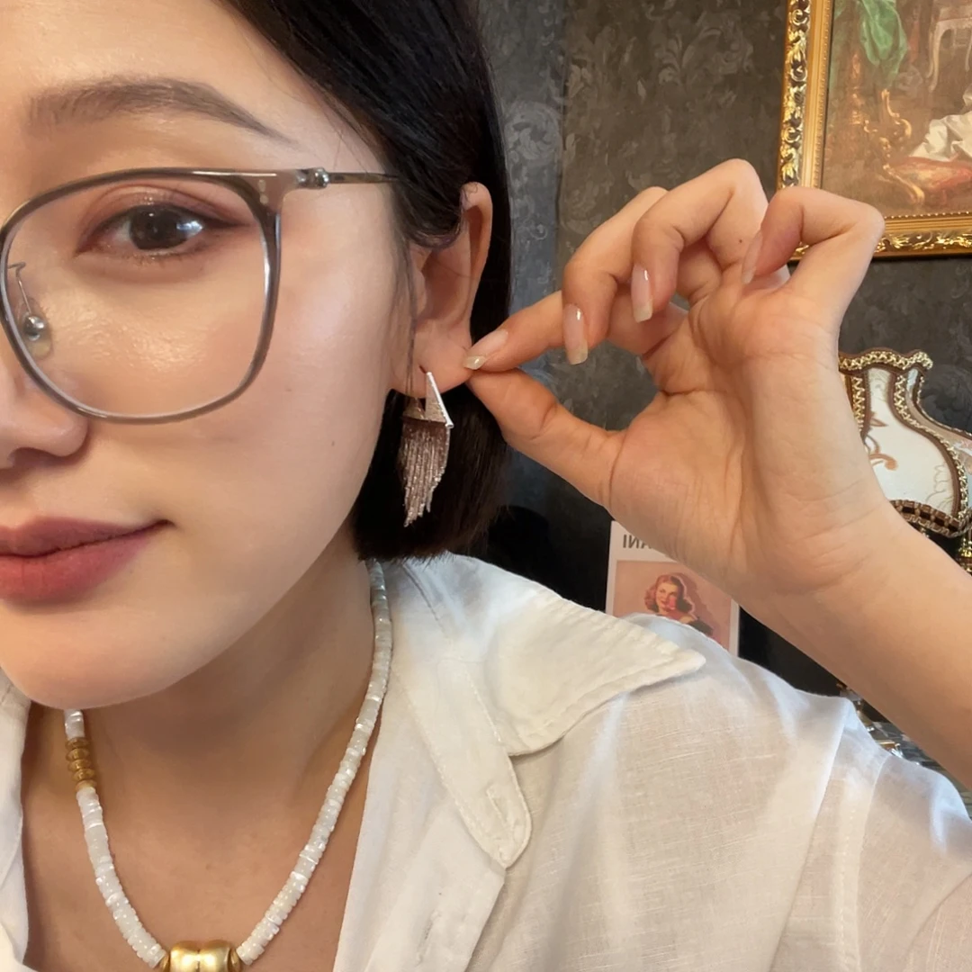 琉璃黄铜925银耳钉