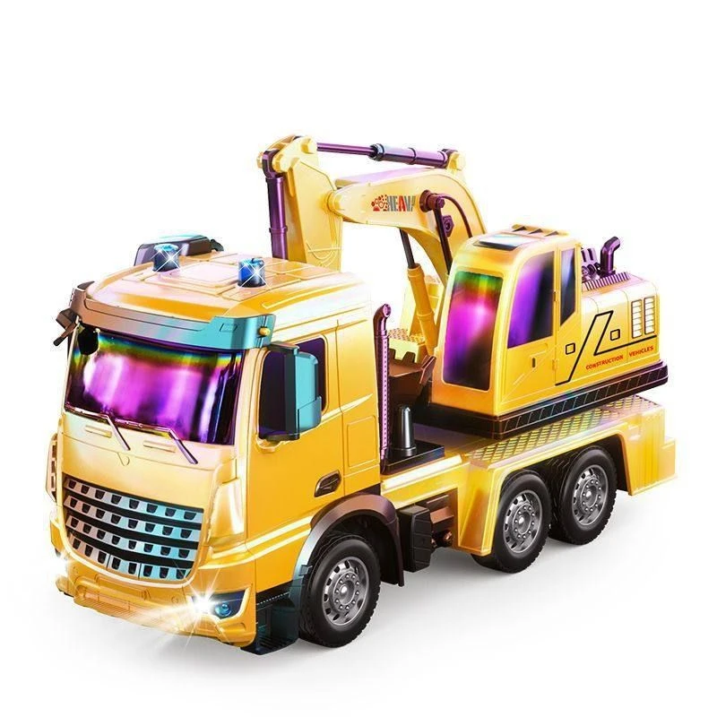 大号工程车RC遥控车儿童挖掘机自卸车玩具旋转搅拌机仿真模型玩具