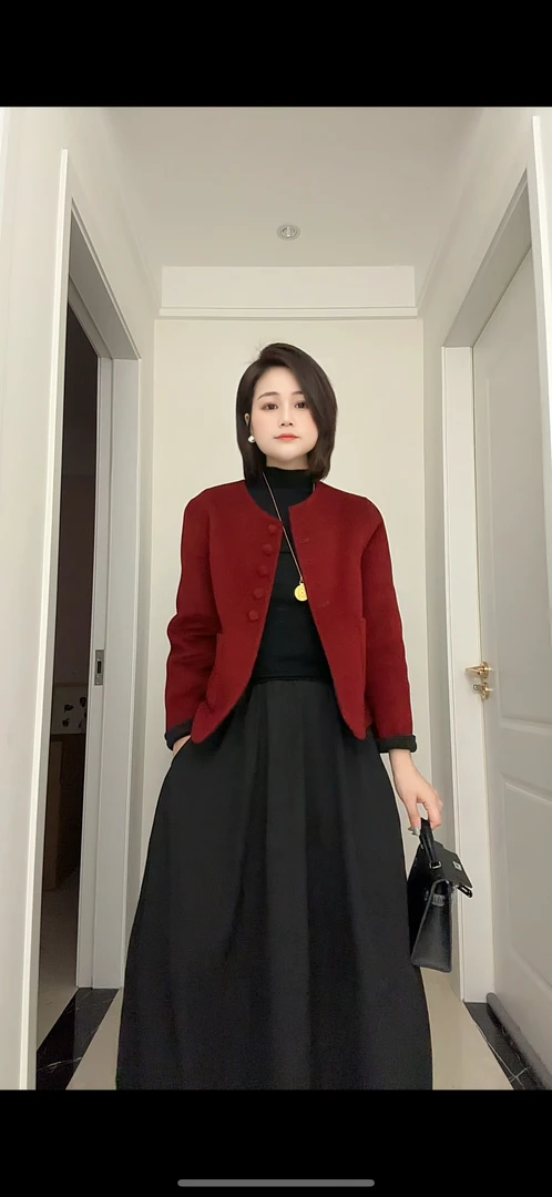 【如初见专属】双面山羊绒+超细绵羊毛气质百搭休闲小香风82510外套