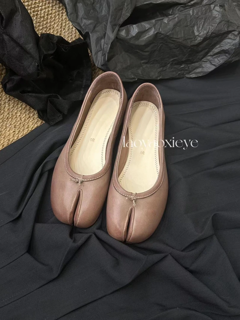 “固特异牛皮底”【马皮分趾鞋】 水染擦色 纯手工制作复古女款舒适