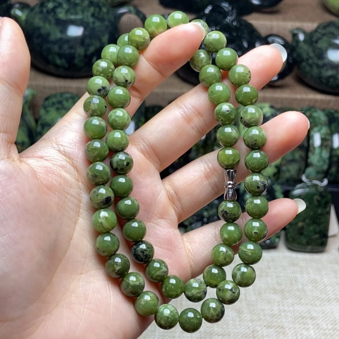 蛇纹石玉未镶嵌药王石短款妈妈链