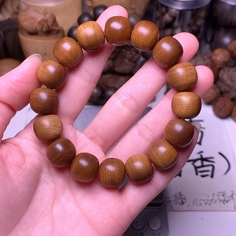 檀香木手串/手链檀香玉化老料13/14横纹虎皮沉