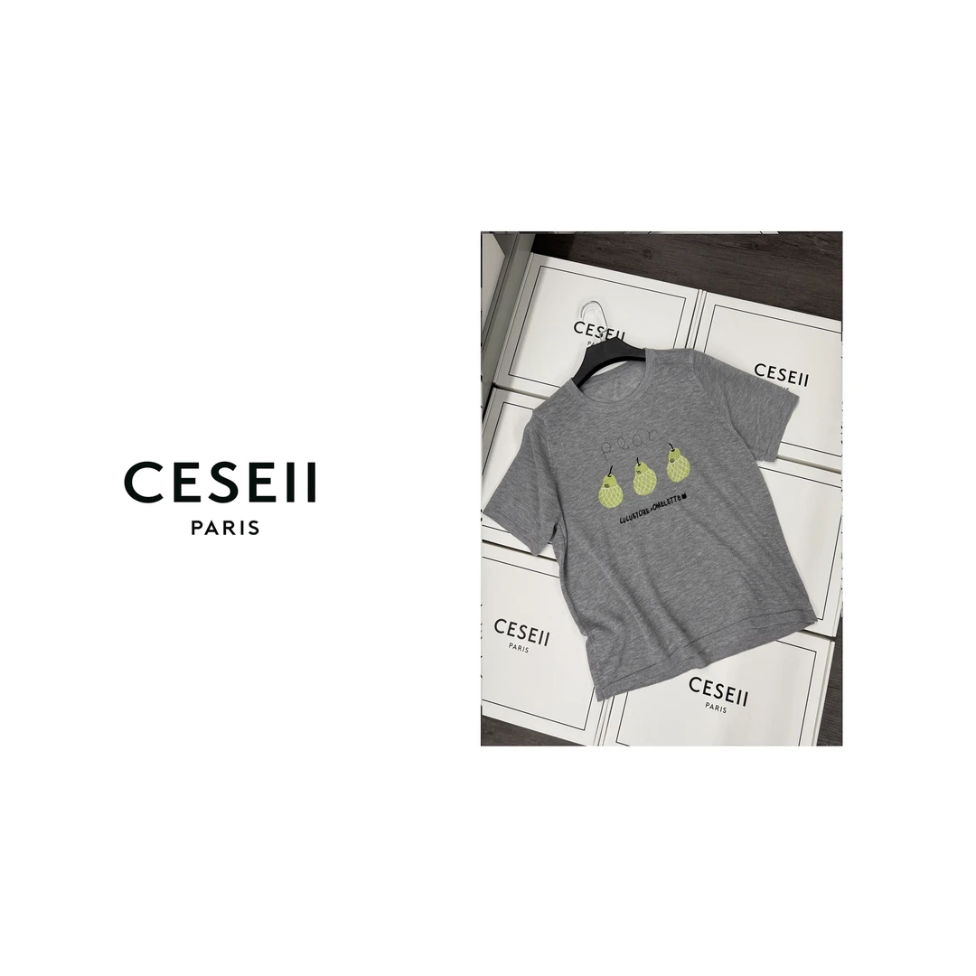 【25XJ492】2025春夏高品质凉爽轻薄刺绣可爱减龄休闲针织短袖上衣