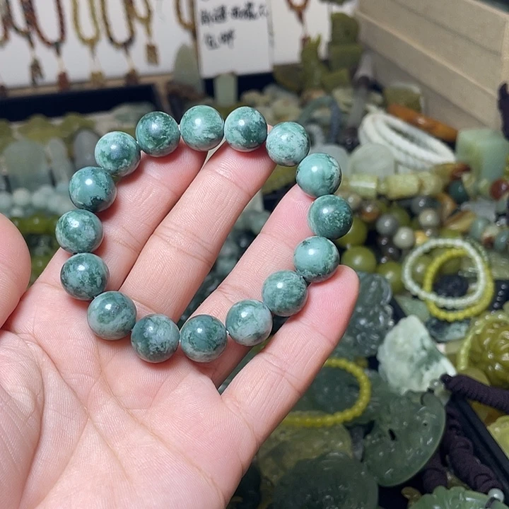 蛇纹石玉合金手链