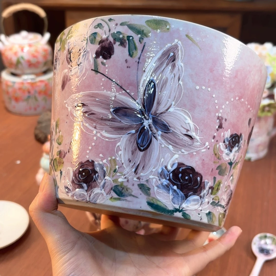 景德镇手绘高温釉下彩陶瓷茶具