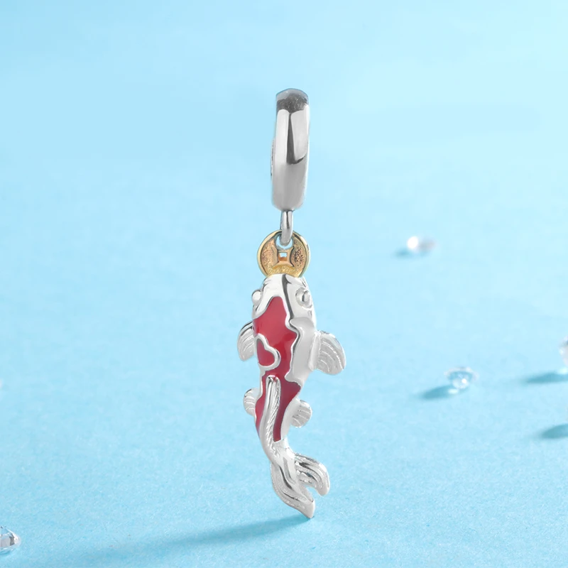吊坠925银 潘家锦鲤吊坠s925纯银手链珐琅彩设计国风大气喜庆饰品