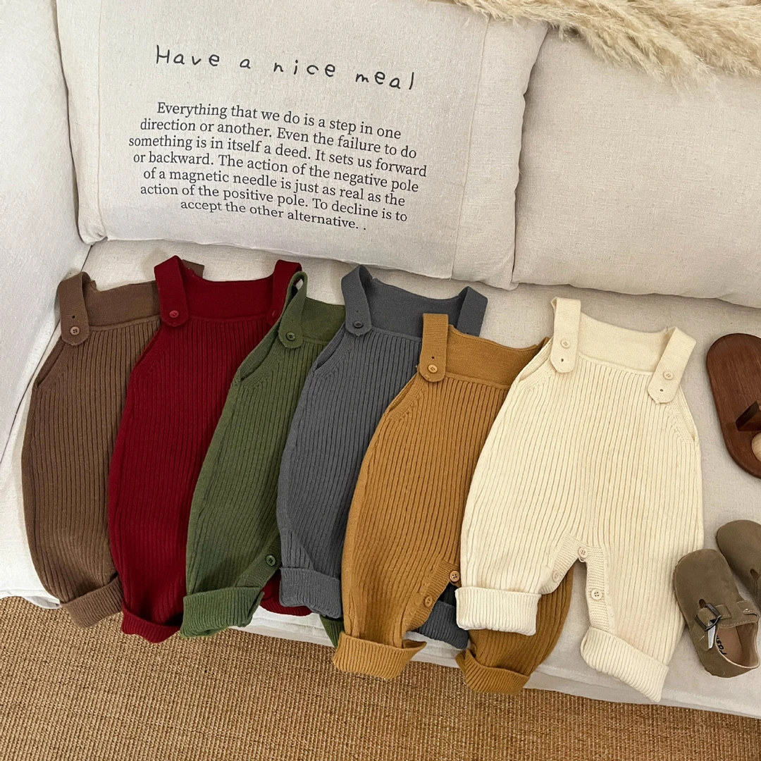 新款宝宝春秋衣服少儿打底衫休闲针织背带裤婴儿套装小月龄外出服