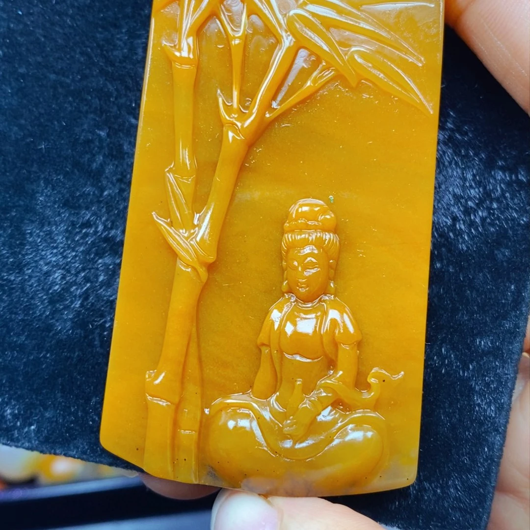 未镶嵌石英质玉（黄龙玉）吊坠(不含链)