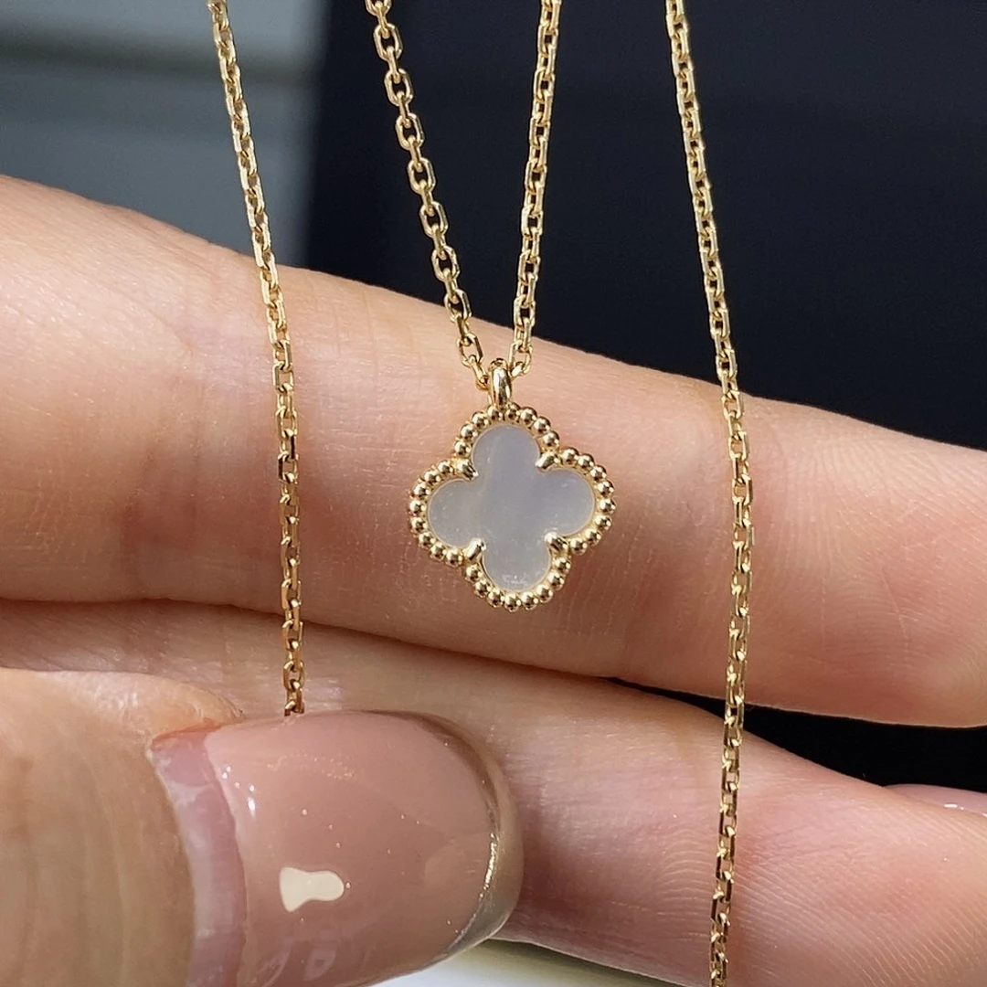 贝壳（贝母）项链18K金镶嵌白9mmk黄