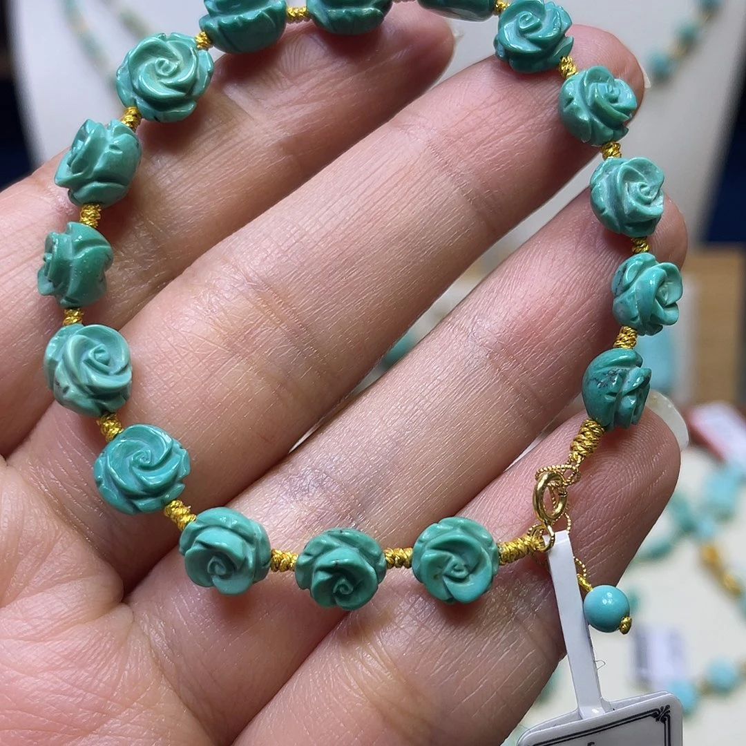 绿松石18K金镶嵌手链