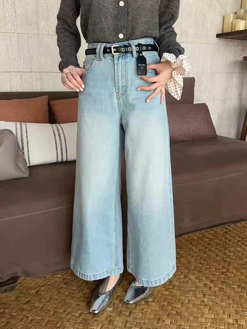 泡芙～高腰显瘦流浪九分直筒