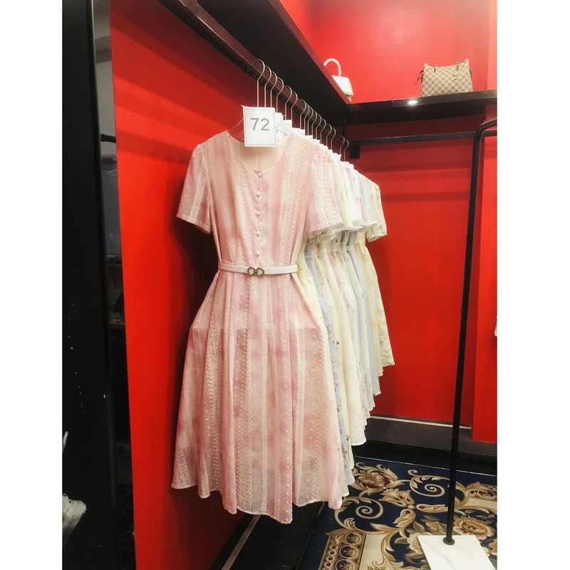 1113拼接短袖夏季仙女风轻熟风连衣裙时尚长裙气质轻奢优雅裙子