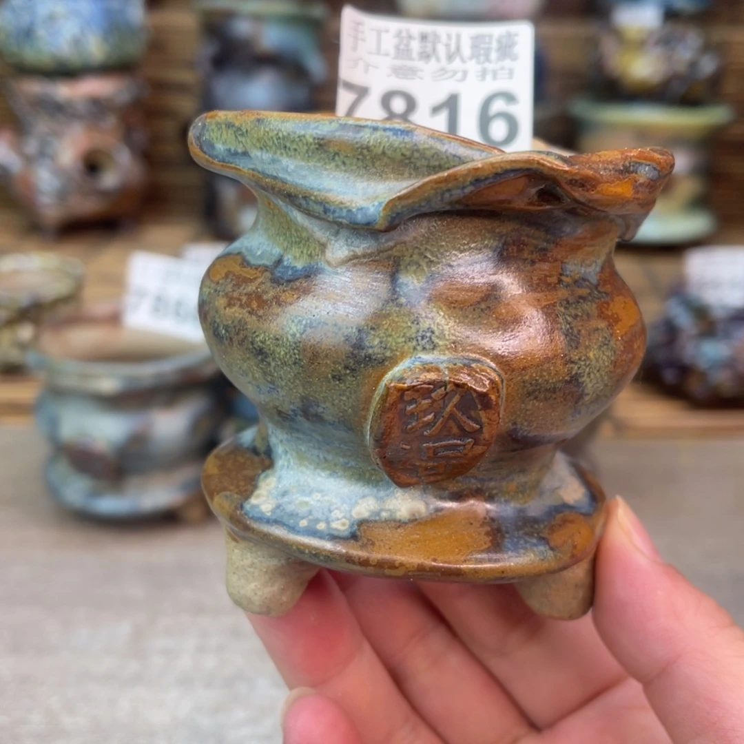 手工花盆默认瑕疵完美者勿拍