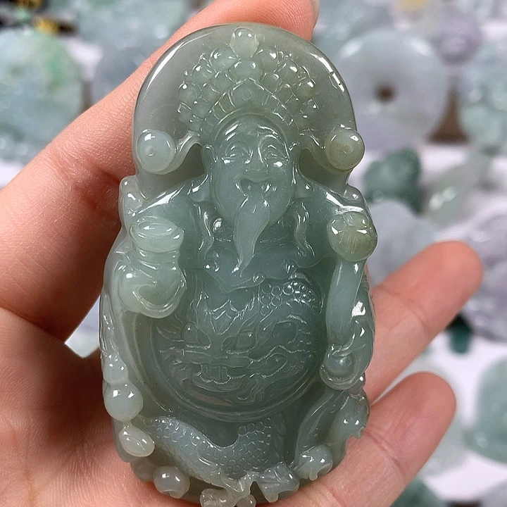 颈饰未镶嵌翡翠立体财神爷福利