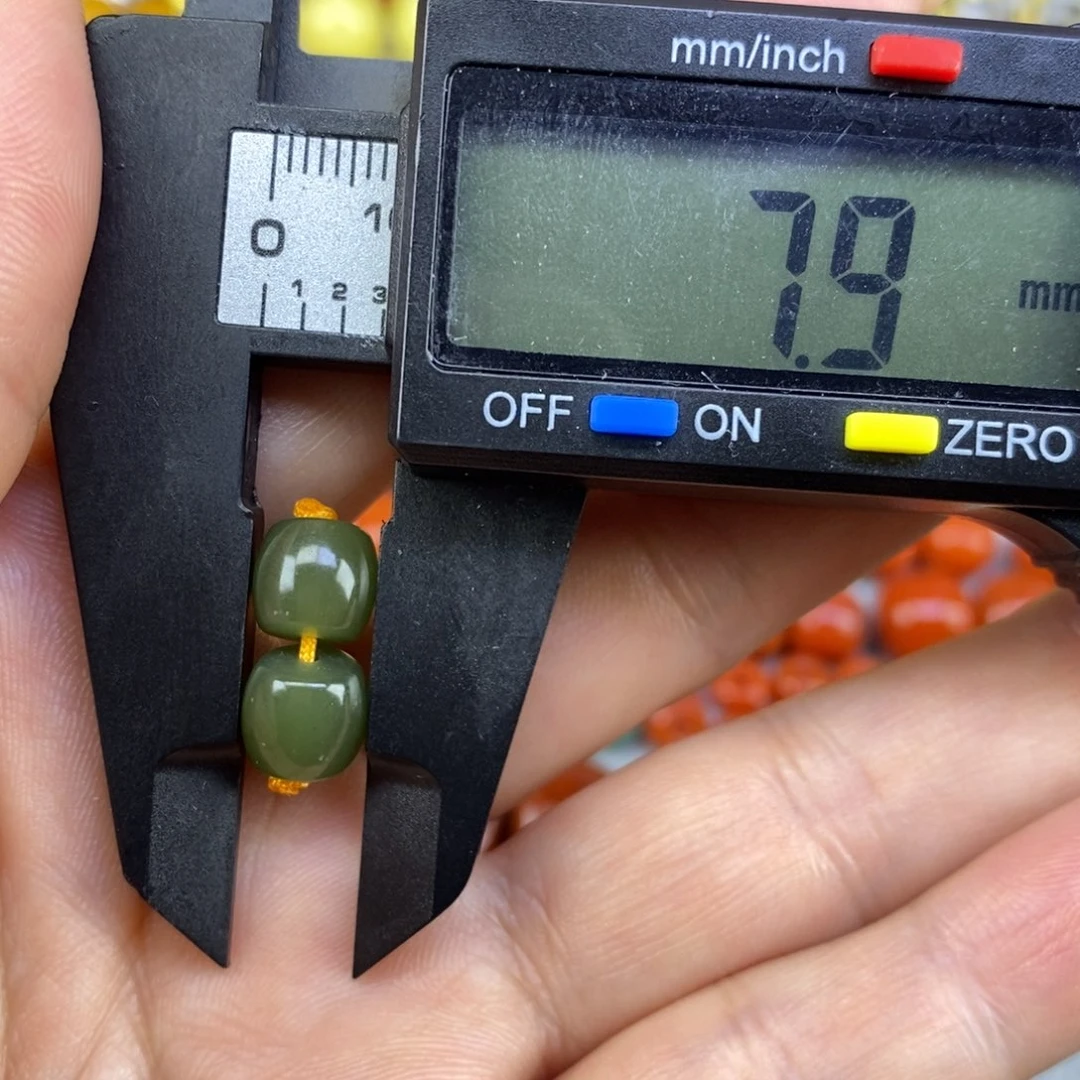 和田玉（青玉）未镶嵌珠宝奇石套装8mm