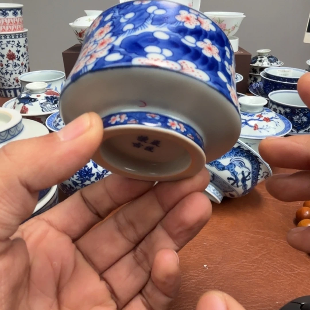 陶摆件微瑕冰梅大杯子景德镇发货