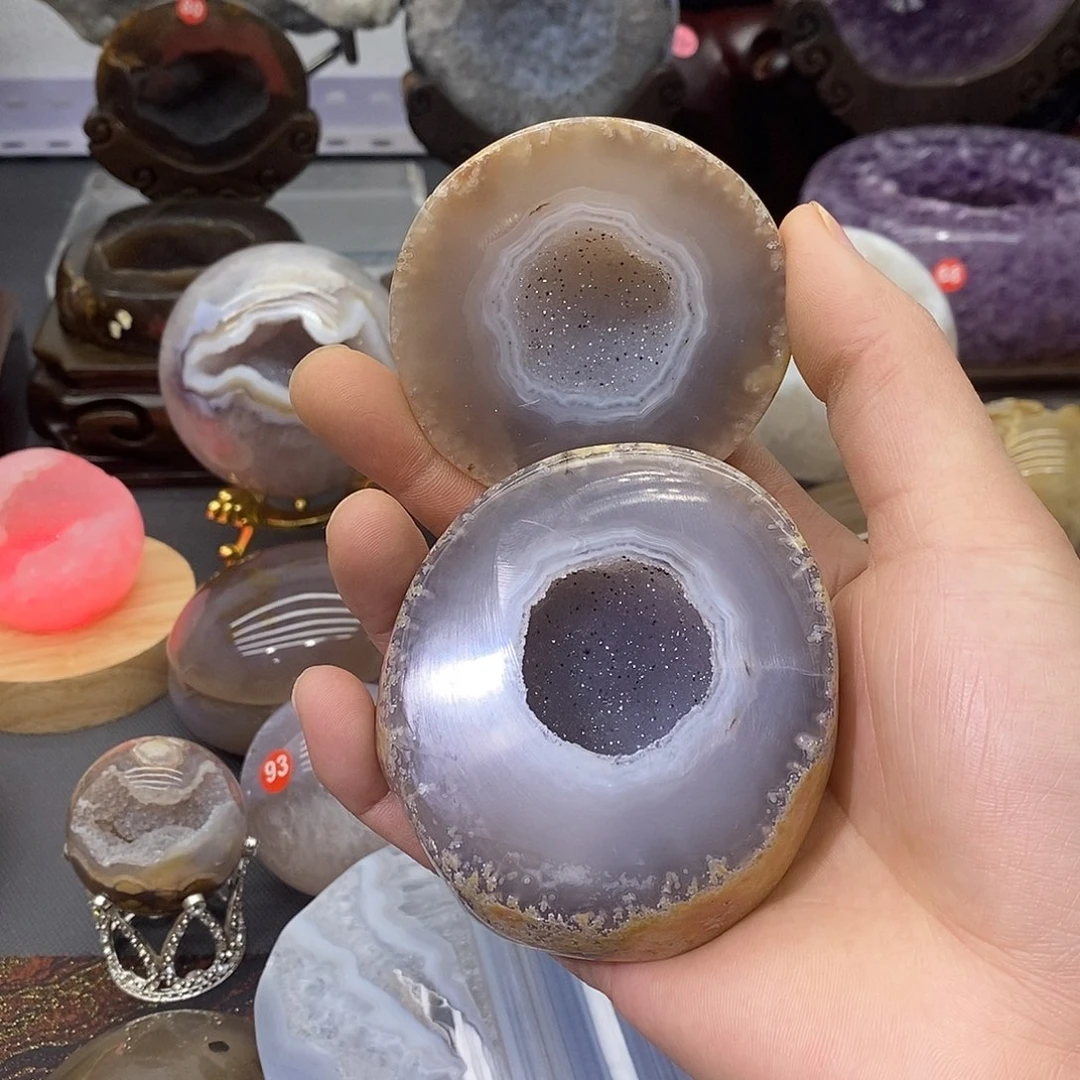 紫晶摆件未镶嵌聚宝盆